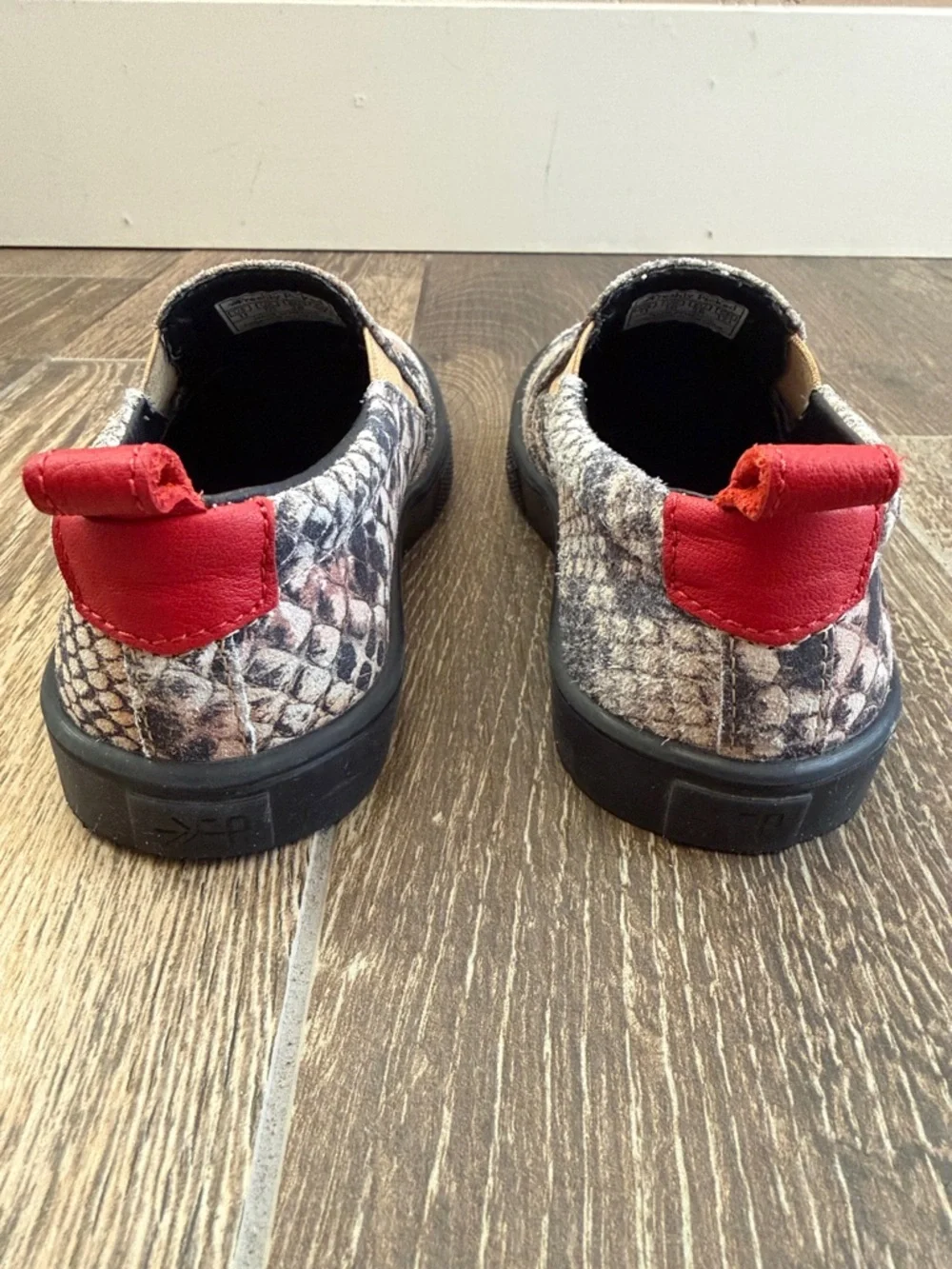 Freshly Picked Kids’ Leather Snakeskin Classic Slip On Shoe—K11